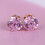 Ear Studs Cubic Zirconia Round White and Gold 4