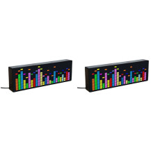 2X Color LED Music Spectrum Electronic Clock 1624RGB Polar Atmosphere Lamp Level Indicator(Voice+Wire Control)