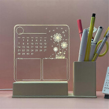 (A03) New Note Board Transparent Luminous Led Night Lights Acrylic Erasable Write Message Board Calendar Desktop Ornaments Memo Prompt