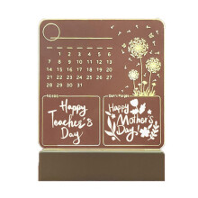 (A01) New Note Board Transparent Luminous Led Night Lights Acrylic Erasable Write Message Board Calendar Desktop Ornaments Memo Prompt
