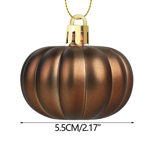 Mini Pumpkin Hanging Ornaments Brown 12 Pcs 1