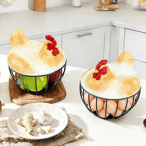 Chicken Eggs Basket for Farmhouse Kitchen Decor – Wire Eggs 2
