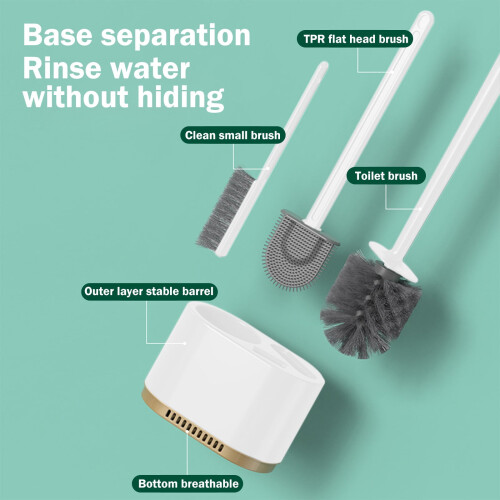 Ensemble brosse et ventouse de toilette avec support 3 pièces 1