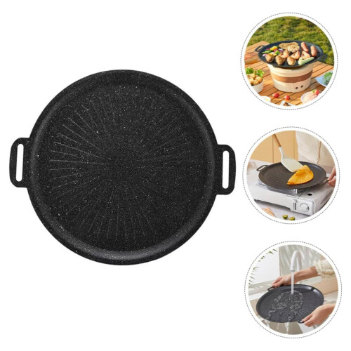 Korean BBQ Grill Pan Non-Stick Round Griddle 3 Sizes 2
