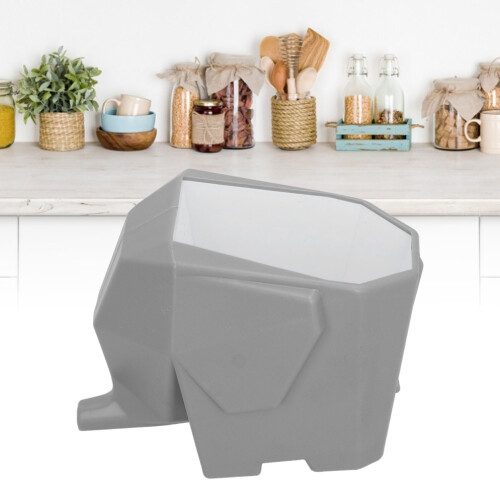 Gray Elephant Shape Plastic Tableware Drainer 14x8x11cm 1