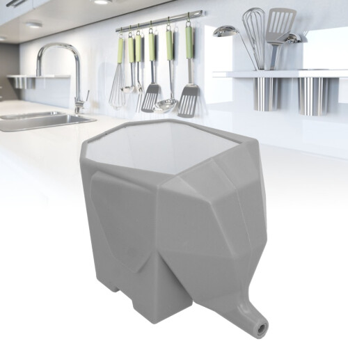 Gray Elephant Shape Plastic Tableware Drainer 14x8x11cm 2