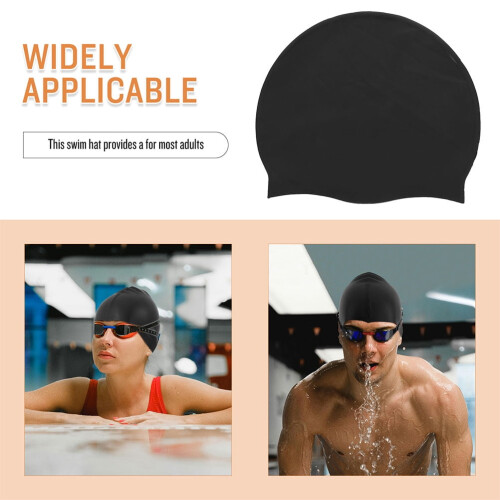 Swim Caps for Braids Comfortable Black 2 Pcs 2