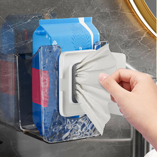 Wall-Mounted Wet Wipes Dispenser Clear Plastic 1 Piece 1