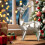 Gold Resin Reindeer Figurines Christmas Decor 8