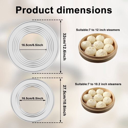 Bamboo Steamer Ring Stainless Steel 2 Pcs 1