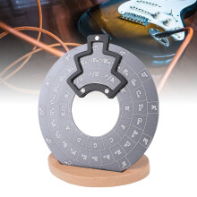 Metallischer Quintenzirkel-Wheel mit Holzständer für Gitarrenlernzwecke, Grau