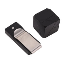 Tragbarer Poolstößelkreidehalter aus Aluminumlegierung, schwarzer Gürtelclip