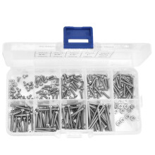 180Pcs Stainless Steel Cross Pan Screws & Nuts Set, 3/16-1in