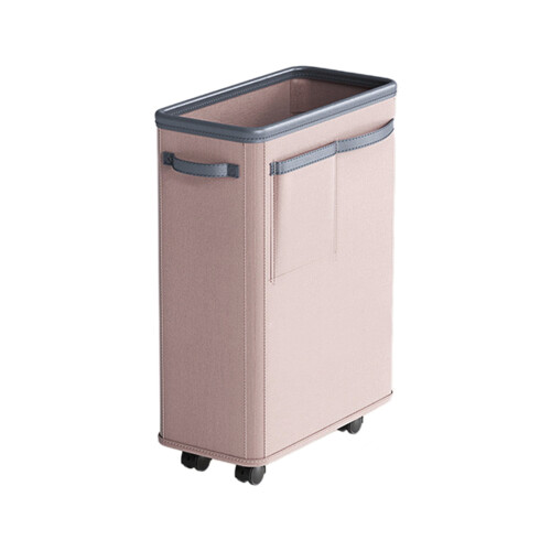 Slim Rolling Laundry Hamper Pink 1