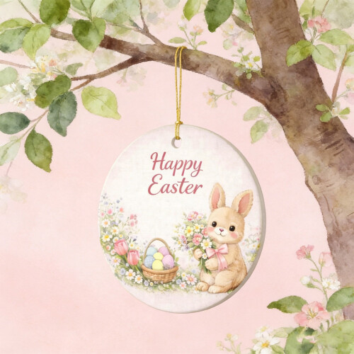 Easter Bunny Hanging Decor 8 cm Crafted Material 2