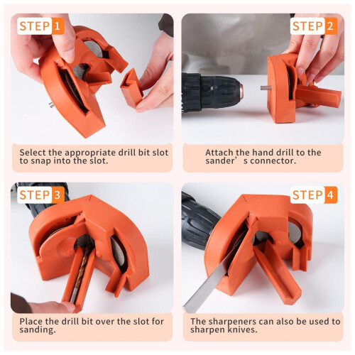 Portable Drill Bit Sharpener – 5‑Second Electric Sharpening Tool for HSS, Carbide, Cobalt & Kitchen Knives, Compact & Durable 2