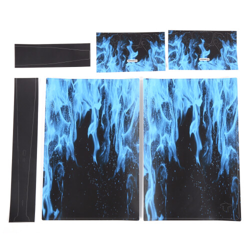 Flame Pattern Controller & Console PVC Sticker for PS5, 0.04mm 1