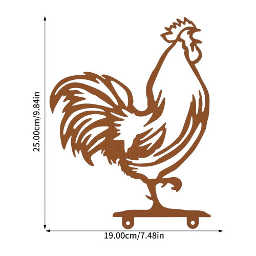 Rusty Metal Rooster Mailbox Topper 9.84x7.48 inch 1