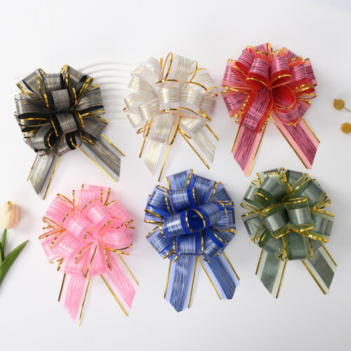 20 Pieces Pull Bows Wrapping Pull Bows Ribbon Pull Bows for Christmas Wedding Basket Bows Multicolor 2