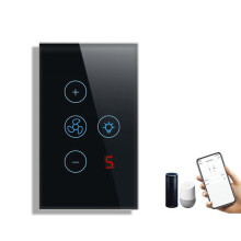 2X Tuya Zigbee Fan Light US Network Connection APP Control Alexa/ Assistant Voice Control Black