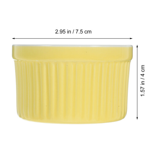 Yellow ceramic sauce bowl microwave safe small 1