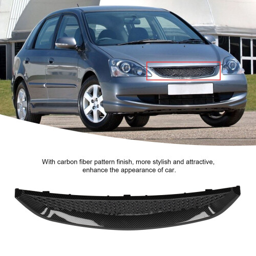 Front Grill Carbon Style Civic 2/4 Door 01-03 1