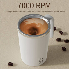 2X Self Stirring Coffee Mug Rechargeable Automatic Magnetic Mixing Cup ,400Ml Electric Mixing Cup Auto Mixer Cup White