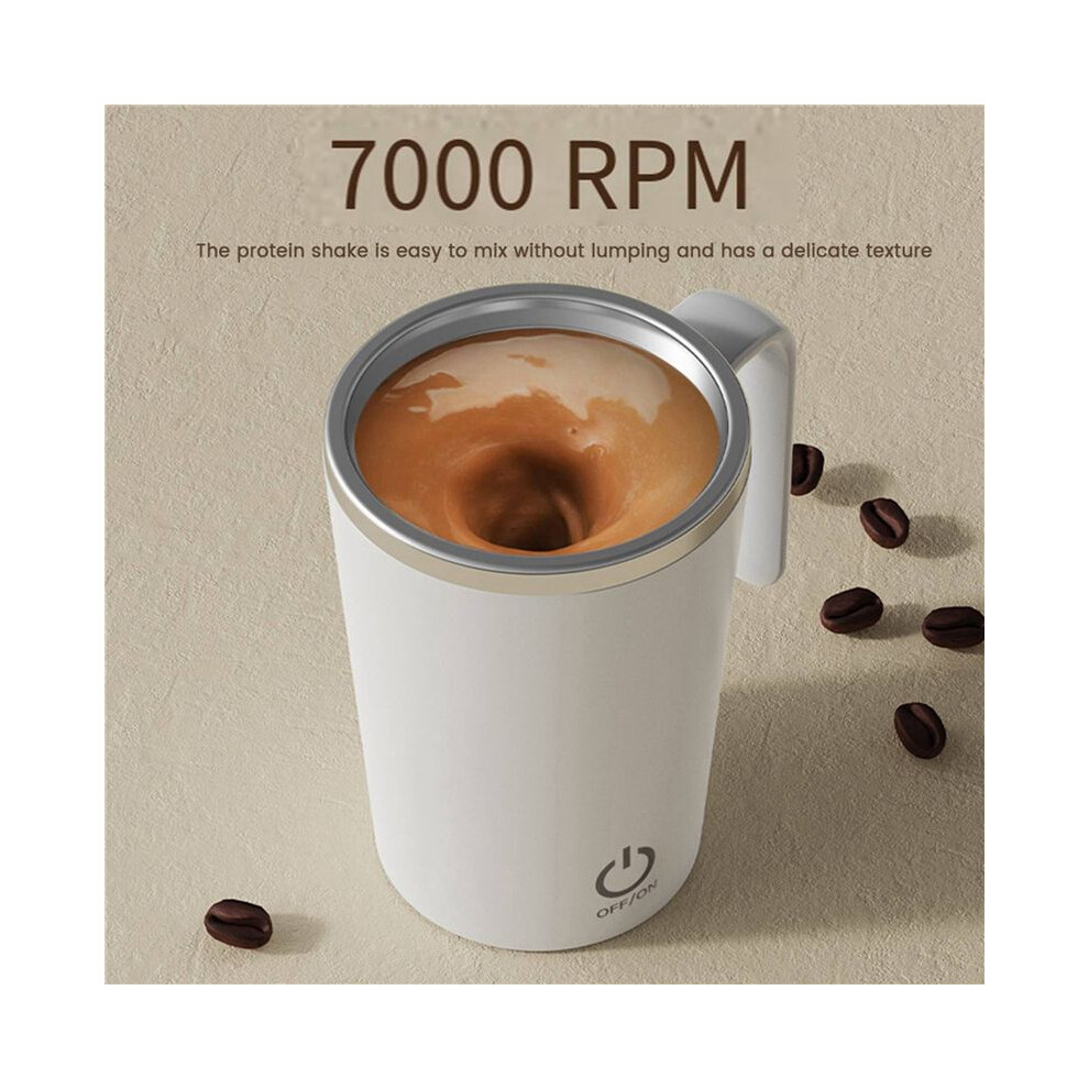 2X Self Stirring Coffee Mug Rechargeable Automatic Magnetic Mixing Cup ,400Ml Electric Mixing Cup Auto Mixer Cup White 4711520236553