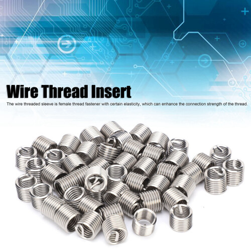 100Pcs M3x0.5 SUS304 Thread Inserts with Removal Tool in Red 2