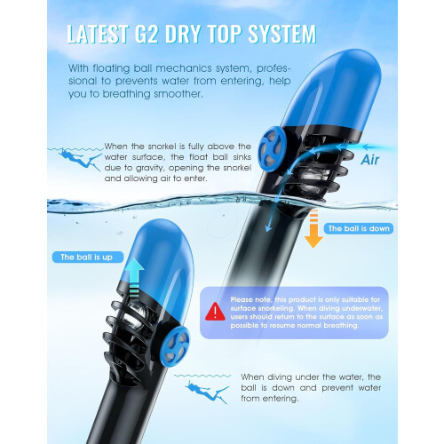 G2 Full Face Snorkel Mask with Dry Top System and 180 View 2