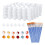 200 Strips 1200 Pots Empty Paint Strips and 200 Pieces Paint Brushes,Paint Cup Clear Plastic Storage Containers,3Ml 2
