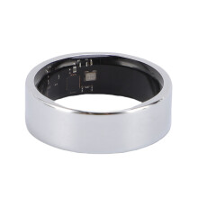 Intelligenter Fitness-Ring aus Titanstahl, IP68 wasserdicht, Größe 6, Silber