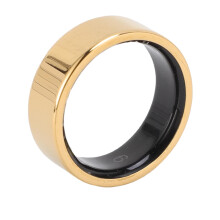 Goldener Ti Stahl Smart-Ring 19,9 mm Wasserdicht Fitness- und Telefonsteuerung