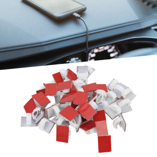 White 50-Pack Adhesive Cable Clips