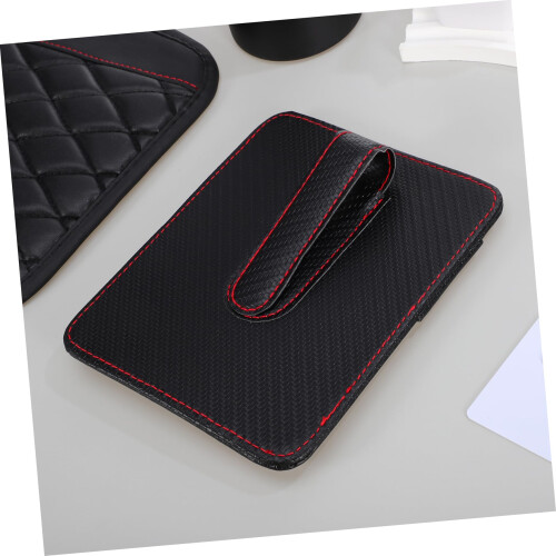 Car Visor Organizer PU Leather Document and Card Holder with Secure Visor Attachment Black Red 2