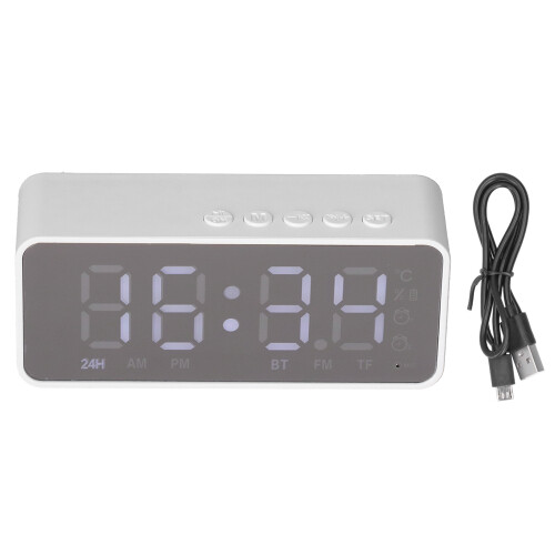 G50 Multifunctional Bluetooth Alarm Clock Speaker, 1200mAh, White 1