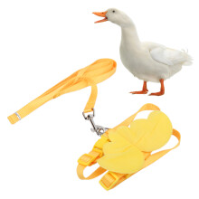 Pet Duck Chicken Goose Traction Rope Adjustable Chest Harness Yellow S