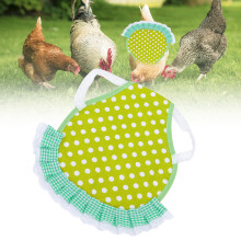 Elastic Lace Chicken Vest Back Protection Apron 20x20cm Green White Dots