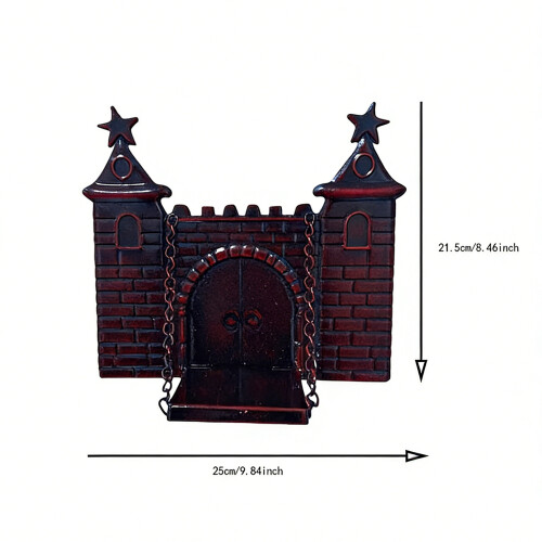Eleganter, handbemalter Castles-Kerzenleuchter mit hängendem 2