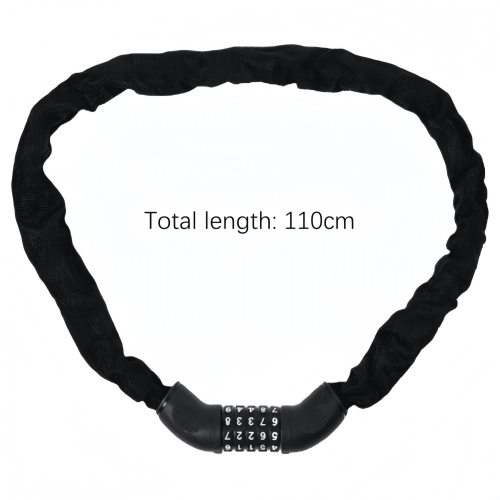 Modern Minimalist Bicycle Lock Chain Anti-Theft Portable Design Black 1
