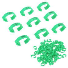 100Pcs Green Plastic Poultry Foot Rings for Chicken Duck Bird Identification
