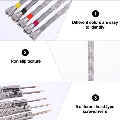 5 Pcs Glasses Repair Kit with Screws Electrical Tools Screwdriver Work 2