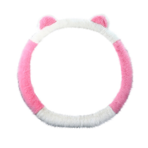 Plush Steering Wheel Cover Winter Warm Elastic Fit 1