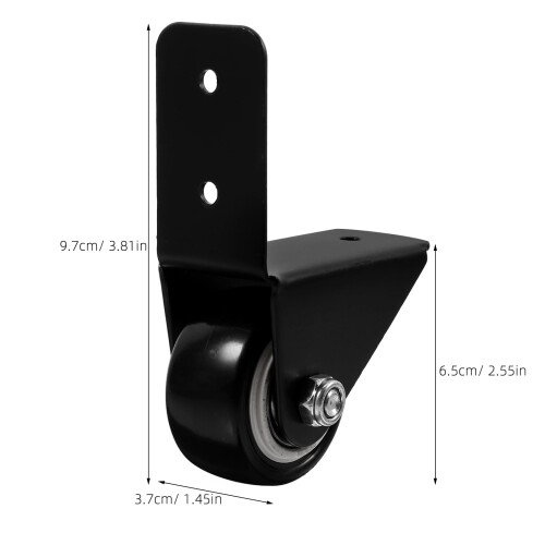2PCS Caster Wheels Heavy Duty Black Rubber for Storage Rack Indoor Use 1