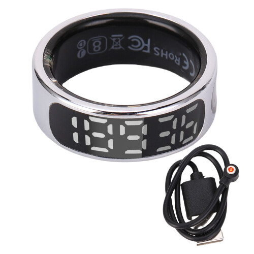 R9 Silber Smart-Ring 20 mAh Größe 08–13 18,1–22,2 mm 2