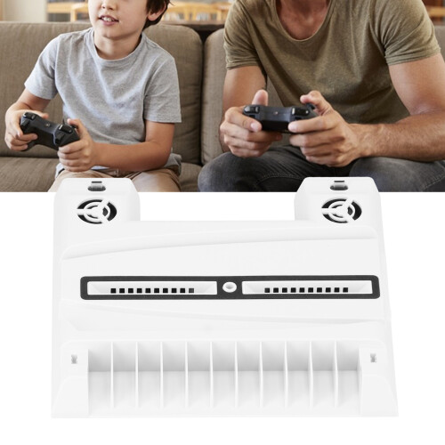 Multifunctional White Gaming Console Cooling Base with Disc Storage for PS5 2