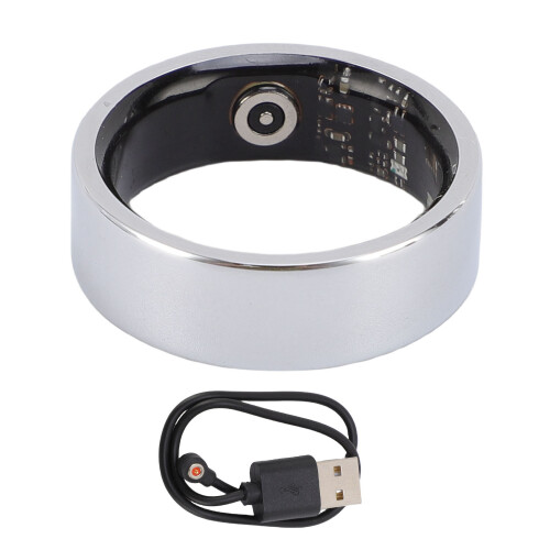Smart Ring 18mAh Ti-Stahl Größe 6 Silber IP68 GPS 2