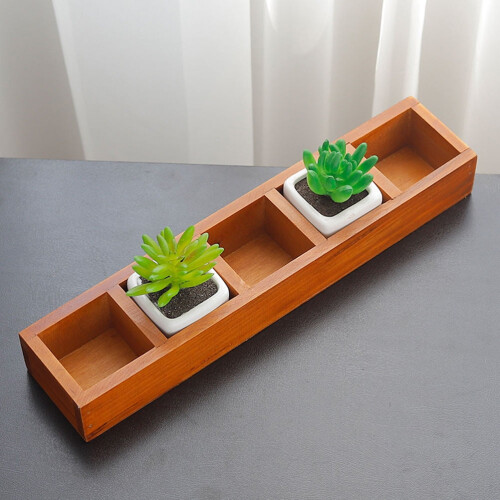 Shopping Mart Organizer Wood Brown 1Pack 2