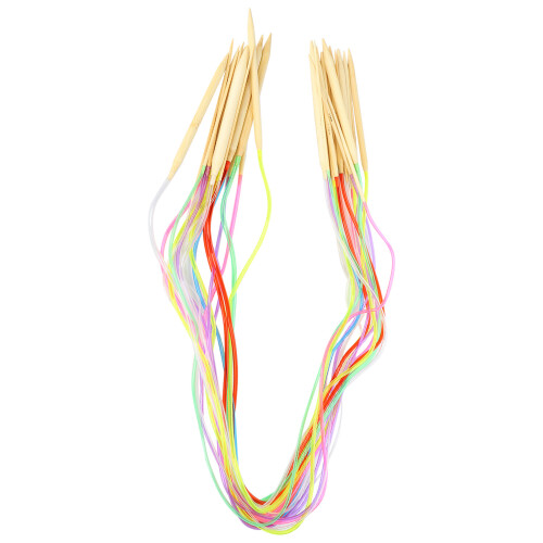18Pcs Bamboo Circular Needles Set, 40cm-120cm, Multiple Sizes 2