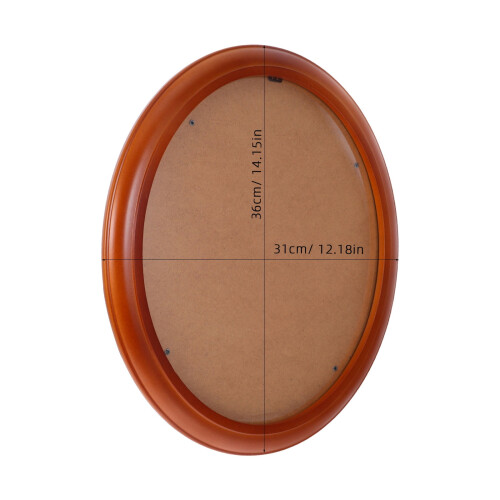 ibasenice Vintage Oval Tavelram Kaffe Brun Trä1-pack 1